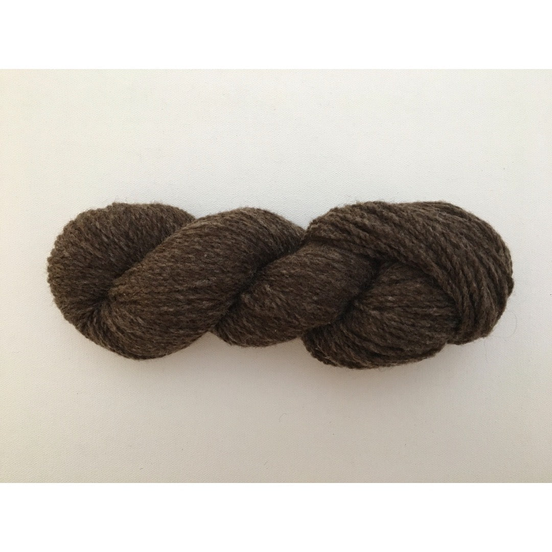 One hank of deep dark brown CVMco worsted weight yarn