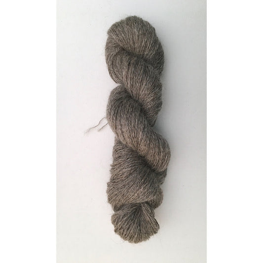 One hank of dark silvery grey coloured Mohair Fingering yarn