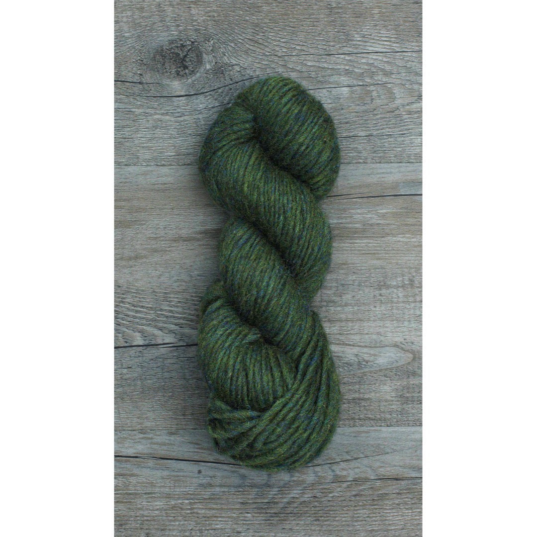 One hank of Romney Bulky yarn in Verdite colorway.