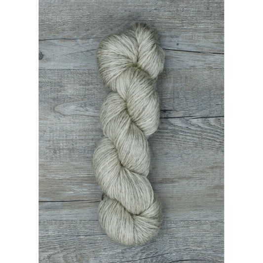 One hank of grey beige Romo worsted weight yarn