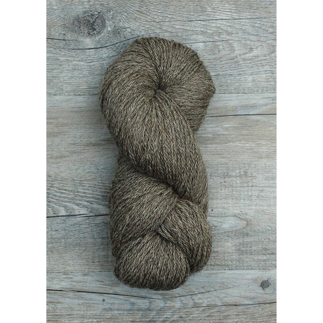 One full hank of dark grey light worsted yarn