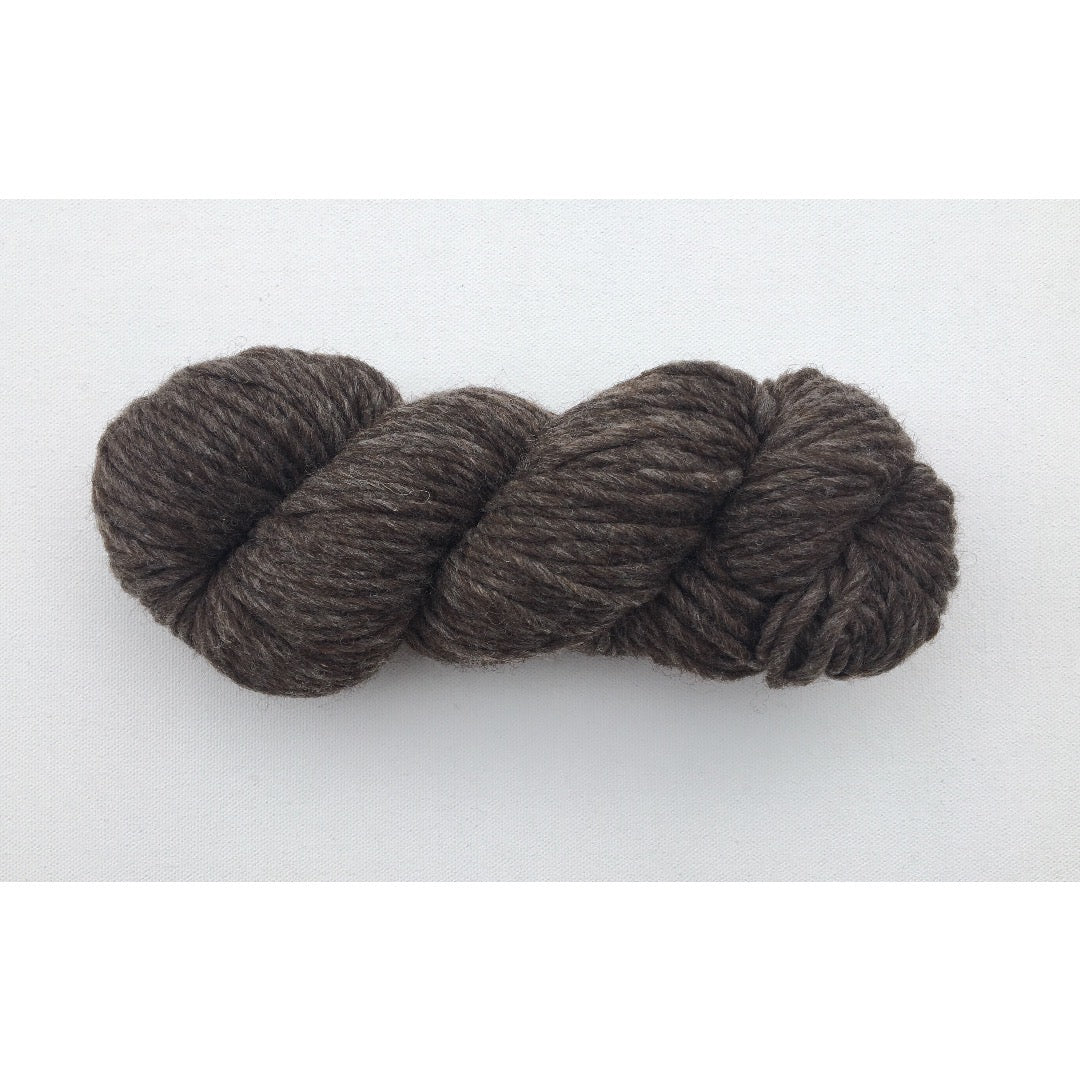 One hank of Roram Bulky yarn in natural dark brown