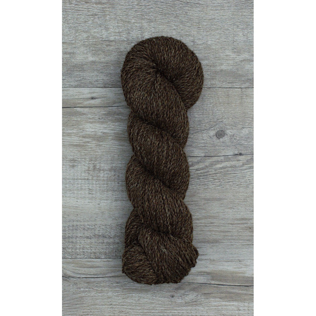 One hank deep dark brown Rox yarn