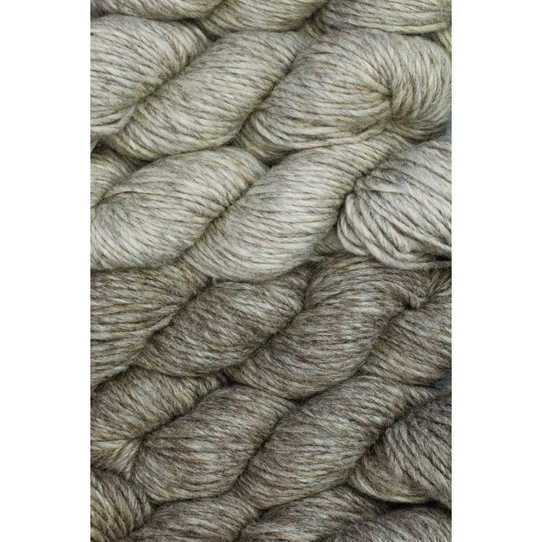 6 hanks of Rox-B Bulky yarn in two colours, light and dark cool grey